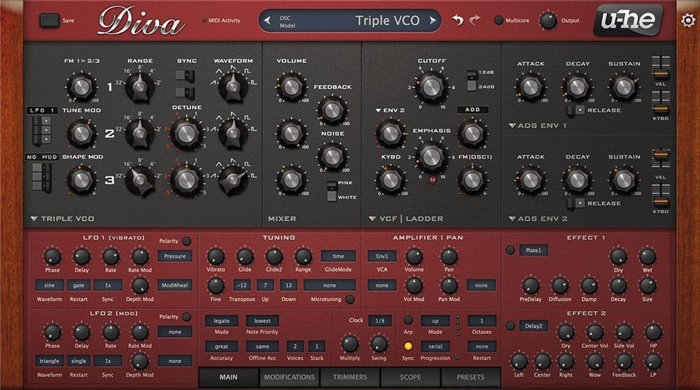 u-he Diva Virtual Analogue Synthesizer Plugin