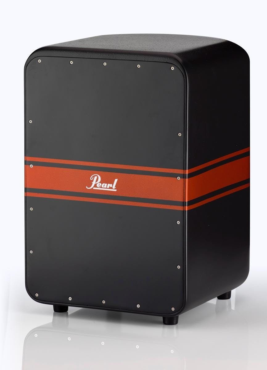 Pearl Cyclone Cajon in Black with Burnt Orange Stripes Pearl Cyclone Cajon in Black with Burnt Orange Stripes