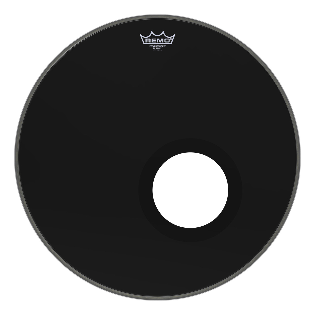 Remo 20" Powerstroke 3 Ebony Bass Drum Head with 5" Ring Remo 20" Powerstroke 3 Ebony Bass Drum Head with 5" Ring
