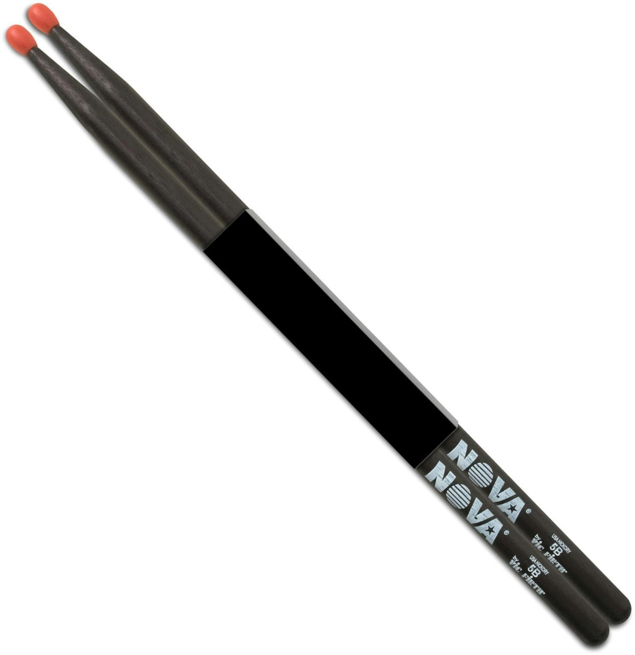 Vic Firth Nova 5B Drumsticks in Black with Red Tip