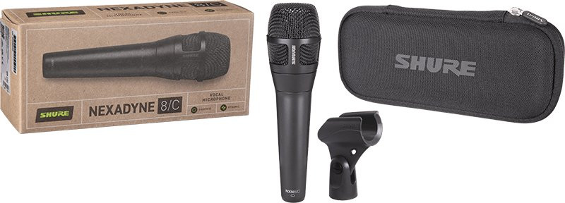 Shure Nexadyne Cardioid Vocal Microphone including mic clip & protective case, Black Shure Nexadyne Cardioid Vocal Microphone including mic clip & protective case, Black