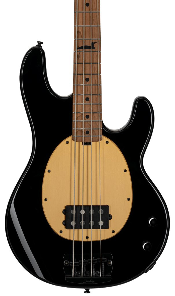Sterling by Music Man Pete Wentz Signature Artist Series Stingray Bass Guitar in Black with Roasted Maple Neck
