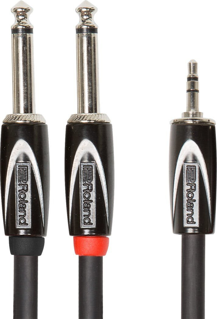 Roland 15ft / 4.5m interconnect cable, 3.5mm trs-dual 1/4 inch, y cable Roland 15ft / 4.5m interconnect cable, 3.5mm trs-dual 1/4 inch, y cable