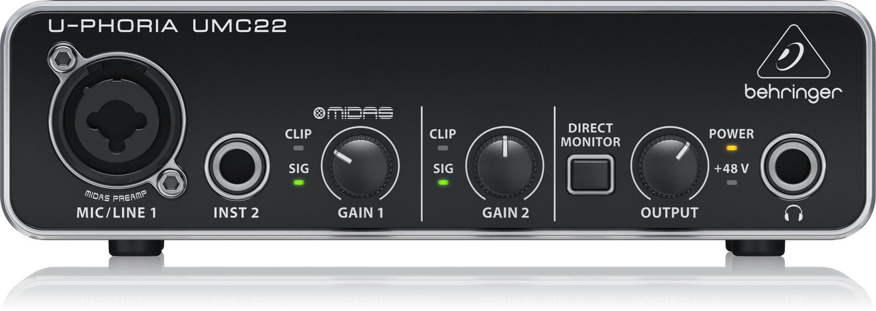 Behringer UMC204HD Audiophile 2x4 USB Audio Interface with MIDAS