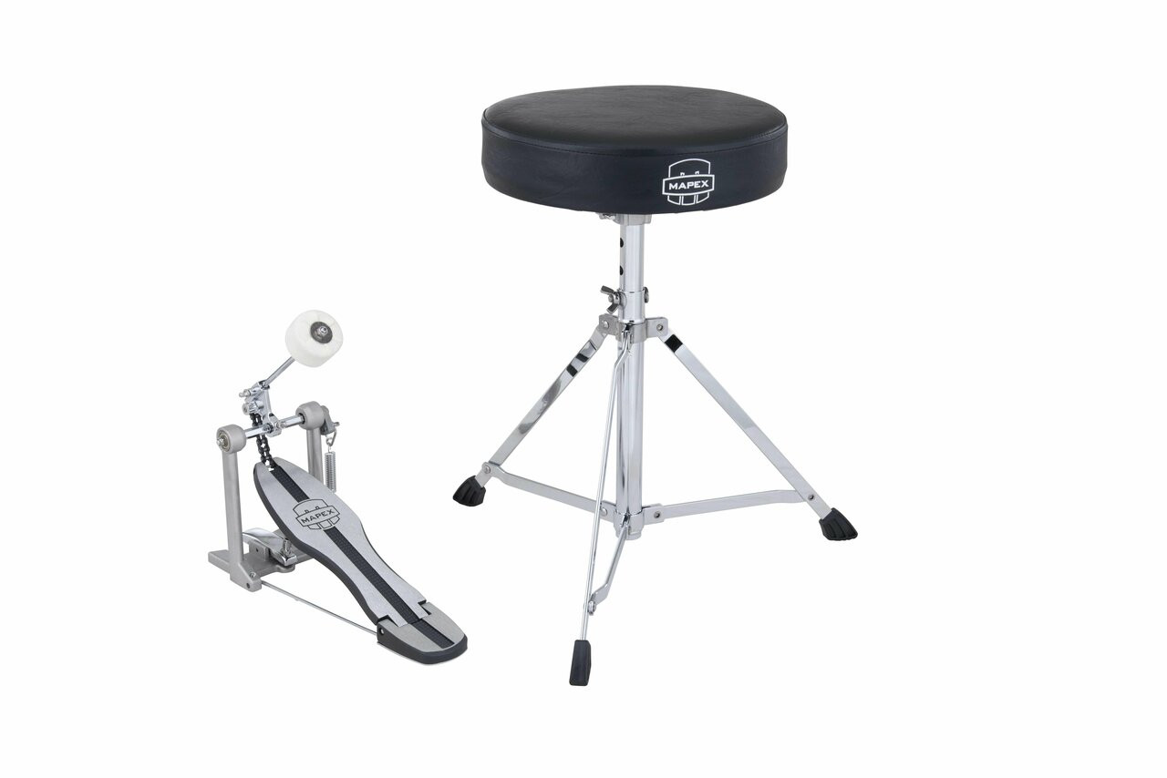 Mapex HP-PT250 250 Series Pedal & Throne Pack Set Includes; P250 Single Pedal & T400 throne Mapex HP-PT250 250 Series Pedal & Throne Pack Set Includes; P250 Single Pedal & T400 throne