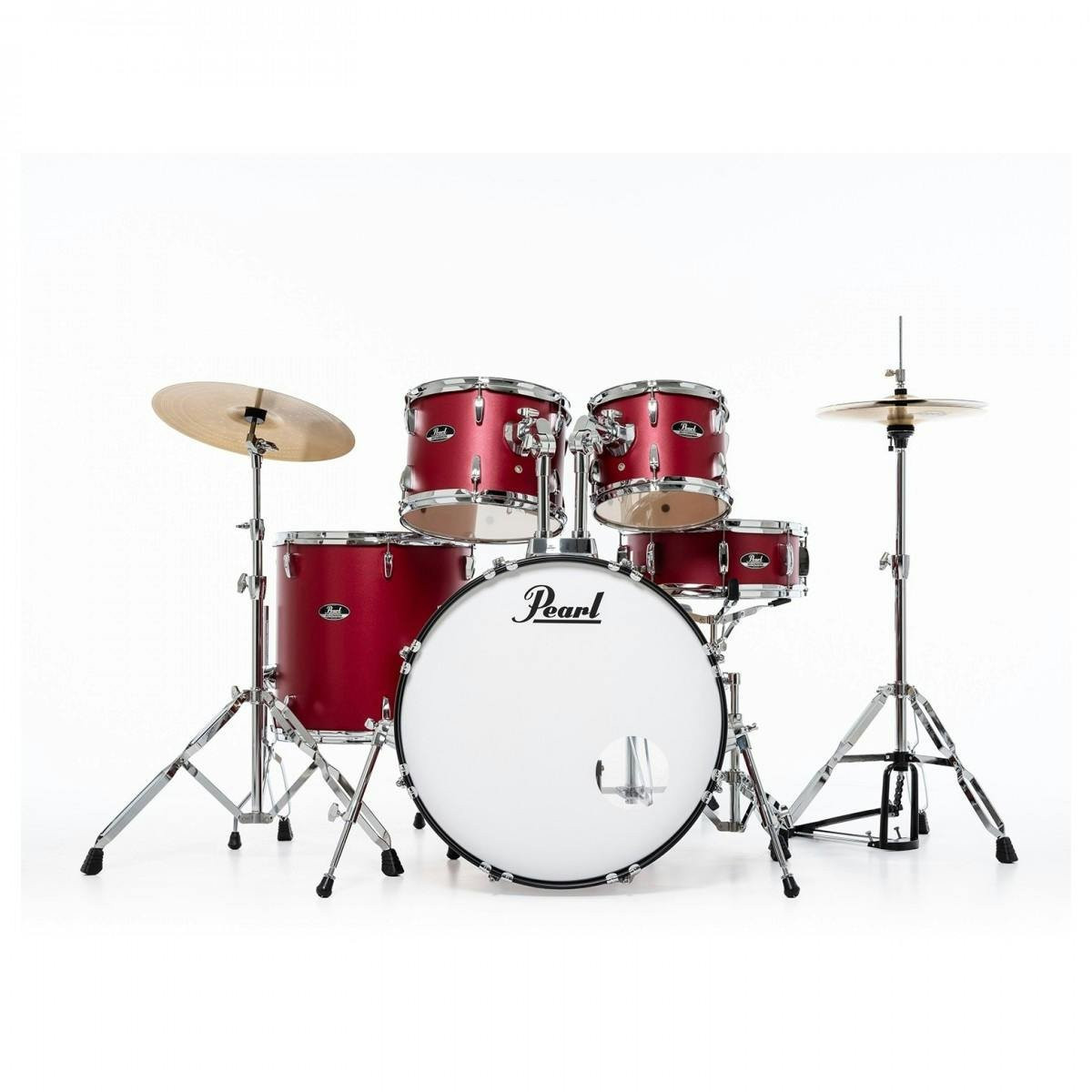 Pearl Roadshow 20" Acoustic Drum Kit in Matte Red Pearl Roadshow 20" Acoustic Drum Kit in Matte Red