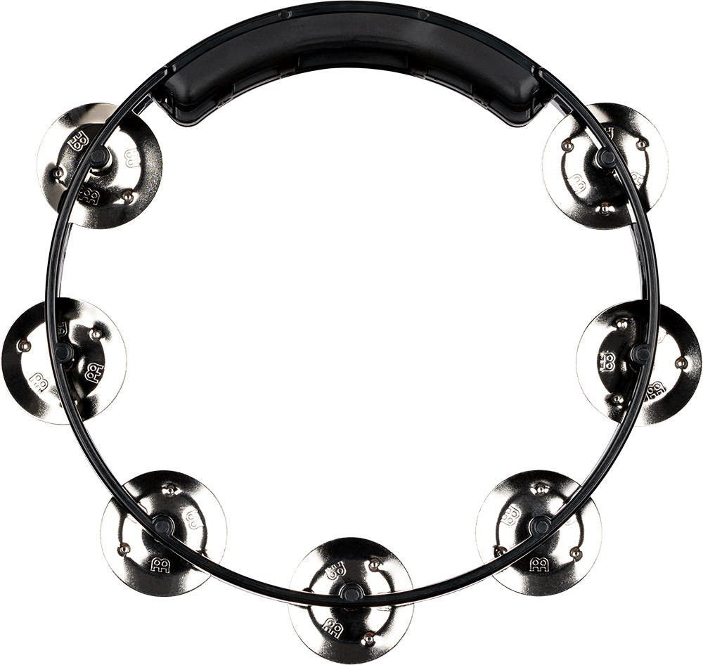 Meinl 8in Tour Tambourine Single Row Stainless Steel Jingles Black Meinl 8in Tour Tambourine Single Row Stainless Steel Jingles Black