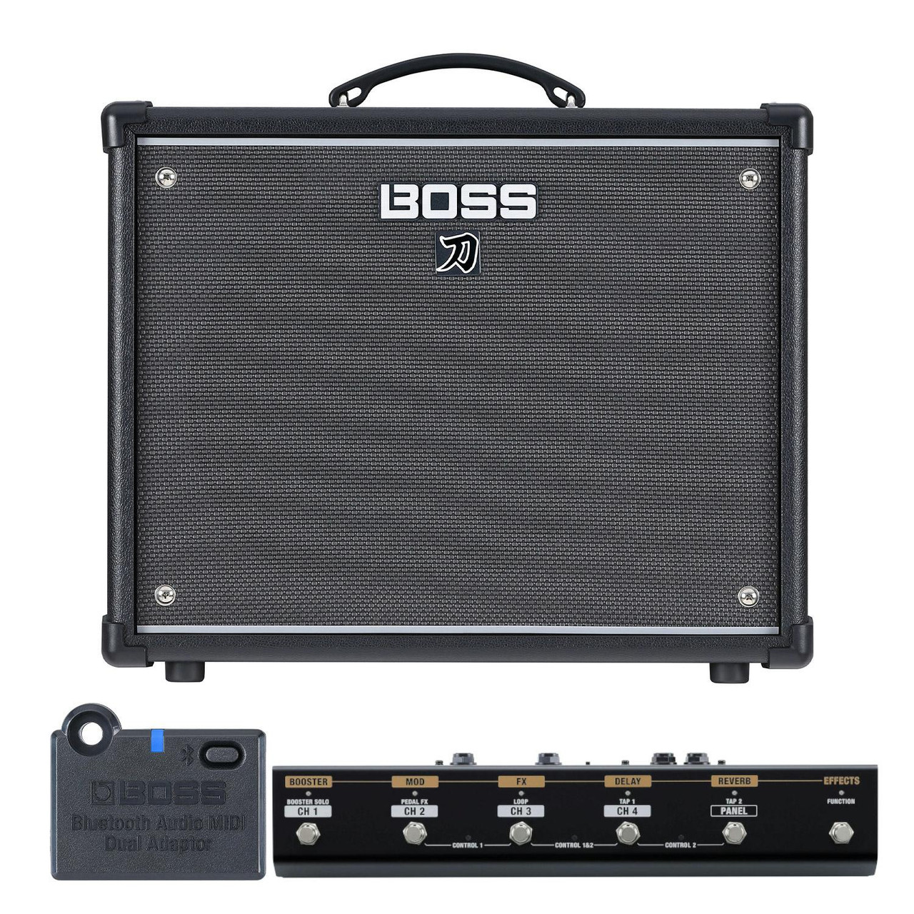 Boss Katana 50 EX Gen 3 50w Guitar Amp Bundle with Bluetooth Adapter and Footswitch