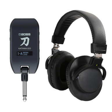 Boss KATANA GO Guitar Headphone Amplifier and Headphones Bundle