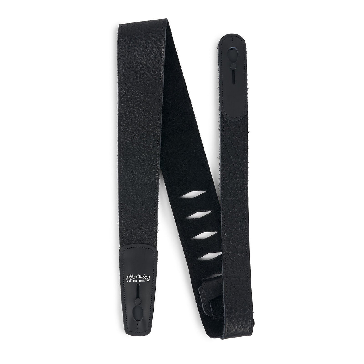 Martin Buffalo Leather Lock-It Guitar Strap in Black
