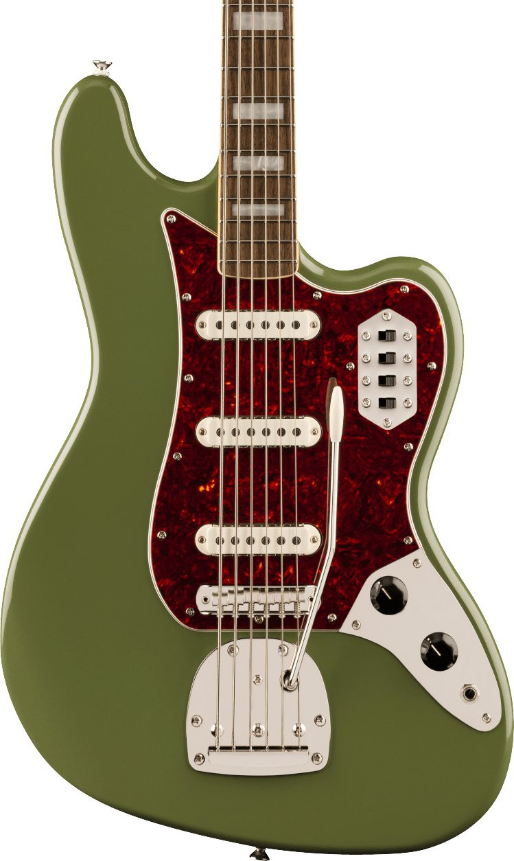 Squier Limited Edition Classic Vibe Bass VI in Olive Green, Matching Headstock Squier Limited Edition Classic Vibe Bass VI in Olive Green, Matching Headstock