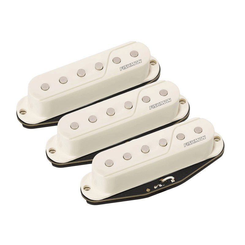 Fishman Fluence Multi Voice Single Width Strat Set in White Fishman Fluence Multi Voice Single Width Strat Set in White
