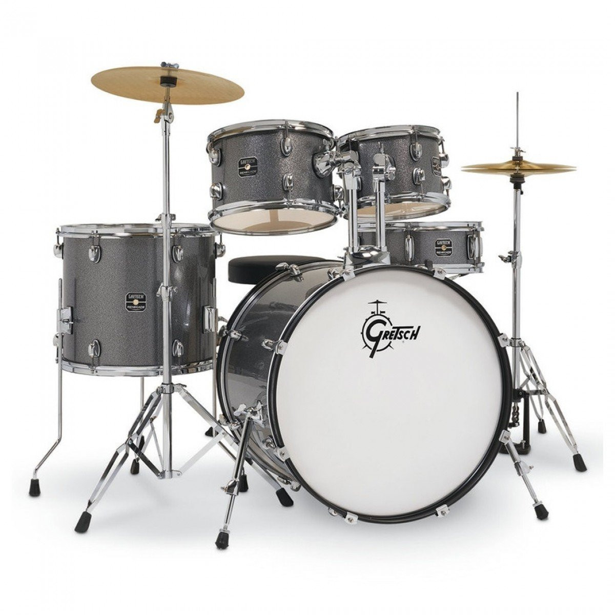 Gretsch Renegade 22" Acoustic Drum Kit in Grey Sparkle Gretsch Renegade 22" Acoustic Drum Kit in Grey Sparkle