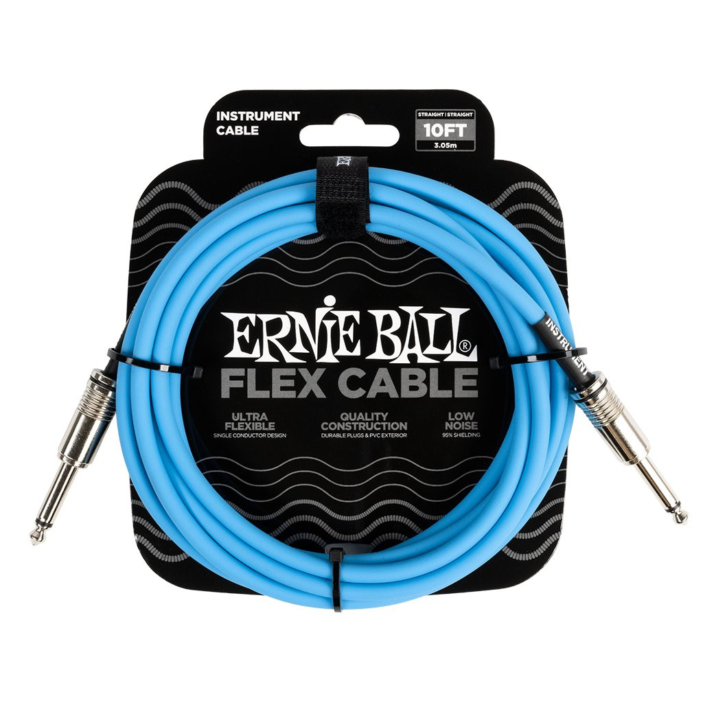 Ernie Ball Flex Instrument Cable Straight/Straight 10FT - BLUE