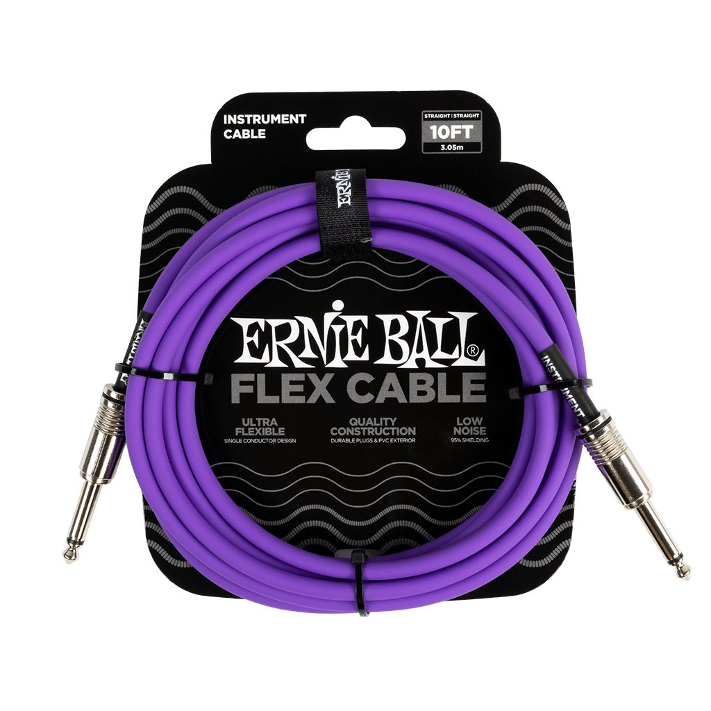 Ernie Ball Flex Instrument Cable Straight/Straight10FT - PURPLE