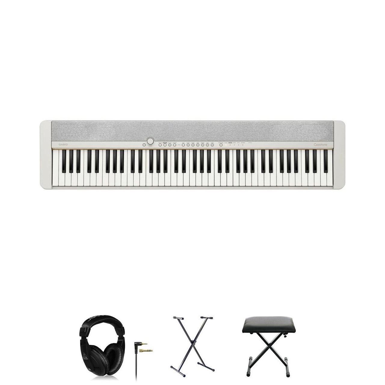 Casio CT-S1 76 in White Bundle with Stand, stool & Headphones