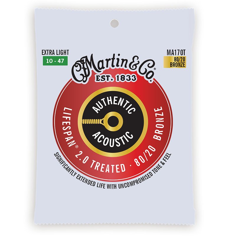 Martin Authentic Acoustic LifeSpan 2.0 80/20 Bronze Strings Extra Light 10 - 47