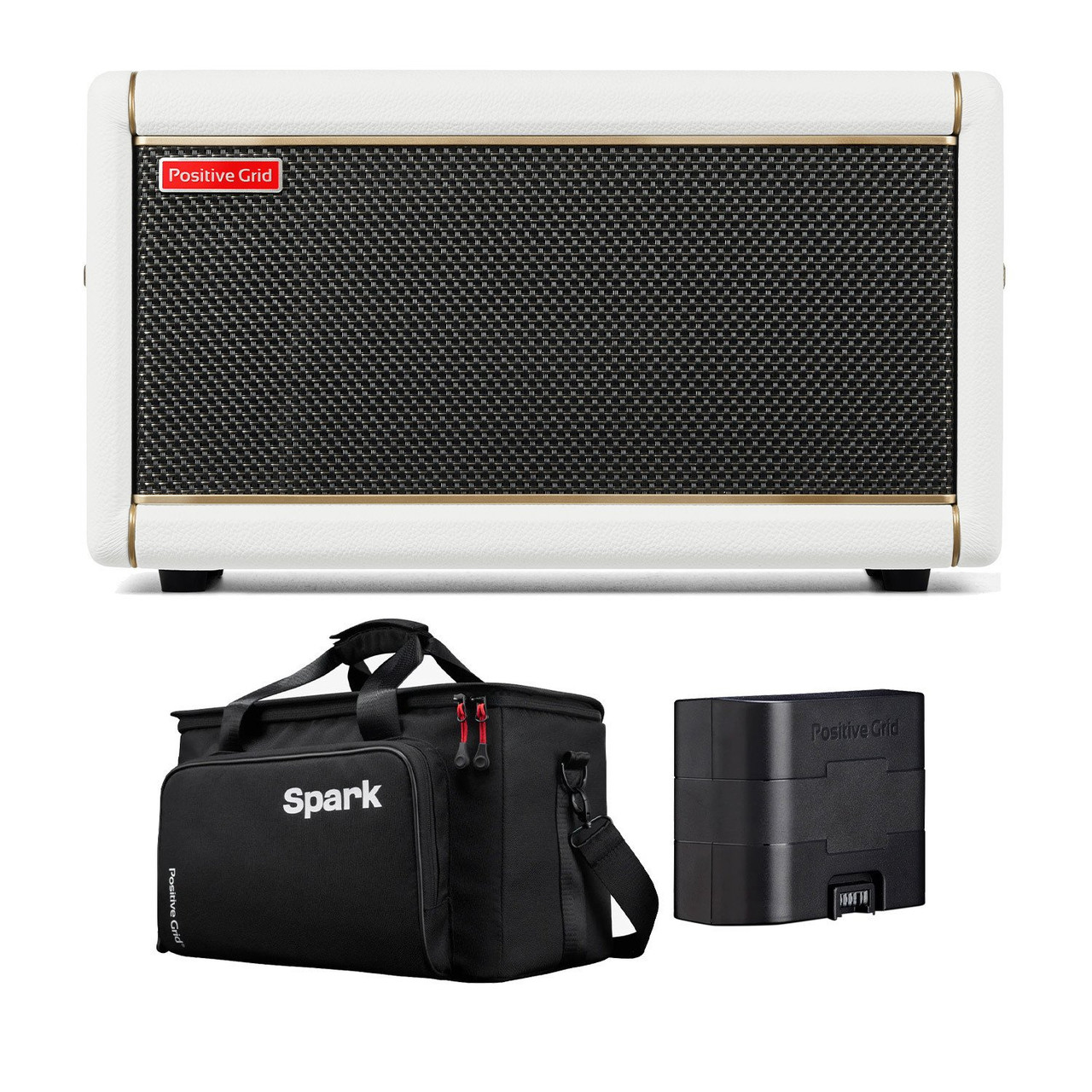 Positive Grid Spark 2 Practice amp in Pearl with Traveller Bag and Spark Battery Positive Grid Spark 2 Practice amp in Pearl with Traveller Bag and Spark Battery