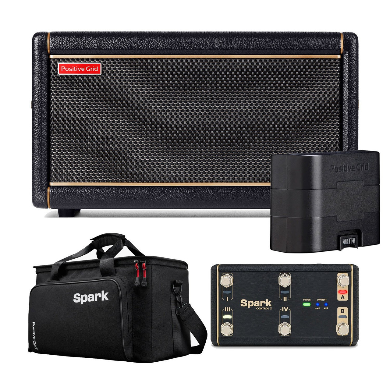 Positive Grid Spark 2 Practice amp with Bag, Spark Battery and Control-X Wireless Footswitch Positive Grid Spark 2 Practice amp with Bag, Spark Battery and Control-X Wireless Footswitch