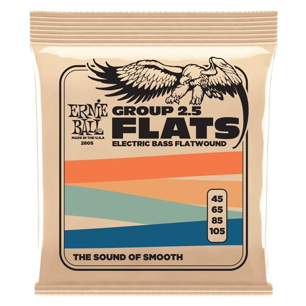 Ernie Ball EB Flatwound GRP2.5 Electric Bass Guitar Strings 45-105 Ernie Ball EB Flatwound GRP2.5 Electric Bass Guitar Strings 45-105