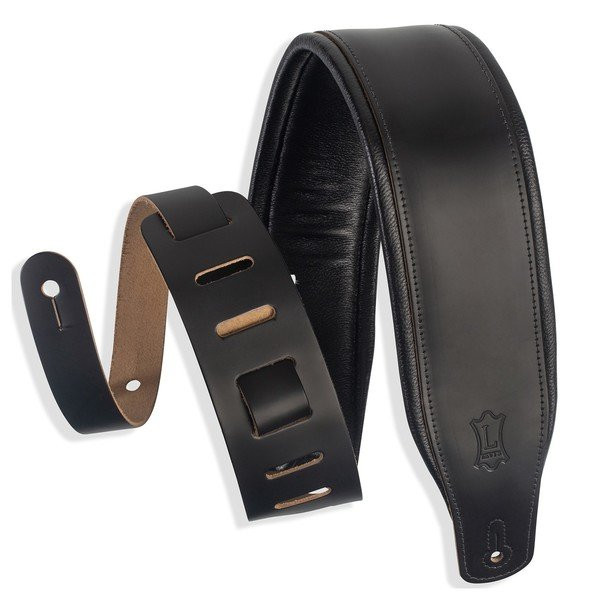 Levys Amped Top Grain Leather Padded 3 inch - Black Levys Amped Top Grain Leather Padded 3 inch - Black