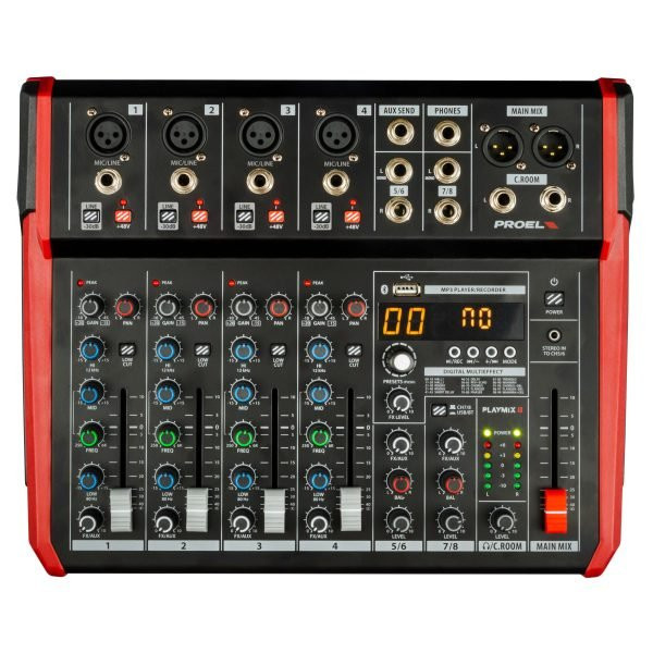 Proel PLAYMIX8 USB Mixing Desk with FX Proel PLAYMIX8 USB Mixing Desk with FX