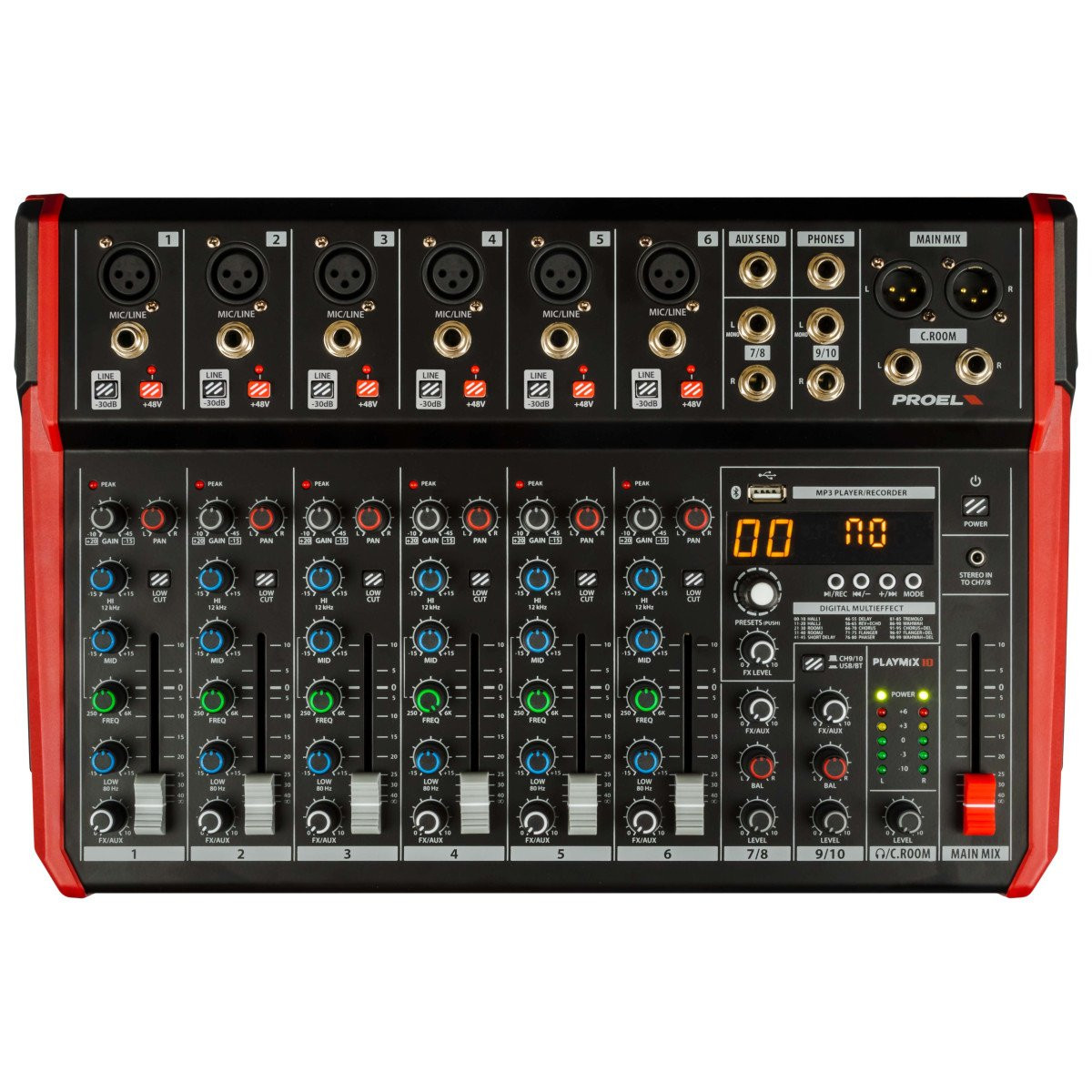 Proel PLAYMIX10 USB Mixing Desk with FX Proel PLAYMIX10 USB Mixing Desk with FX