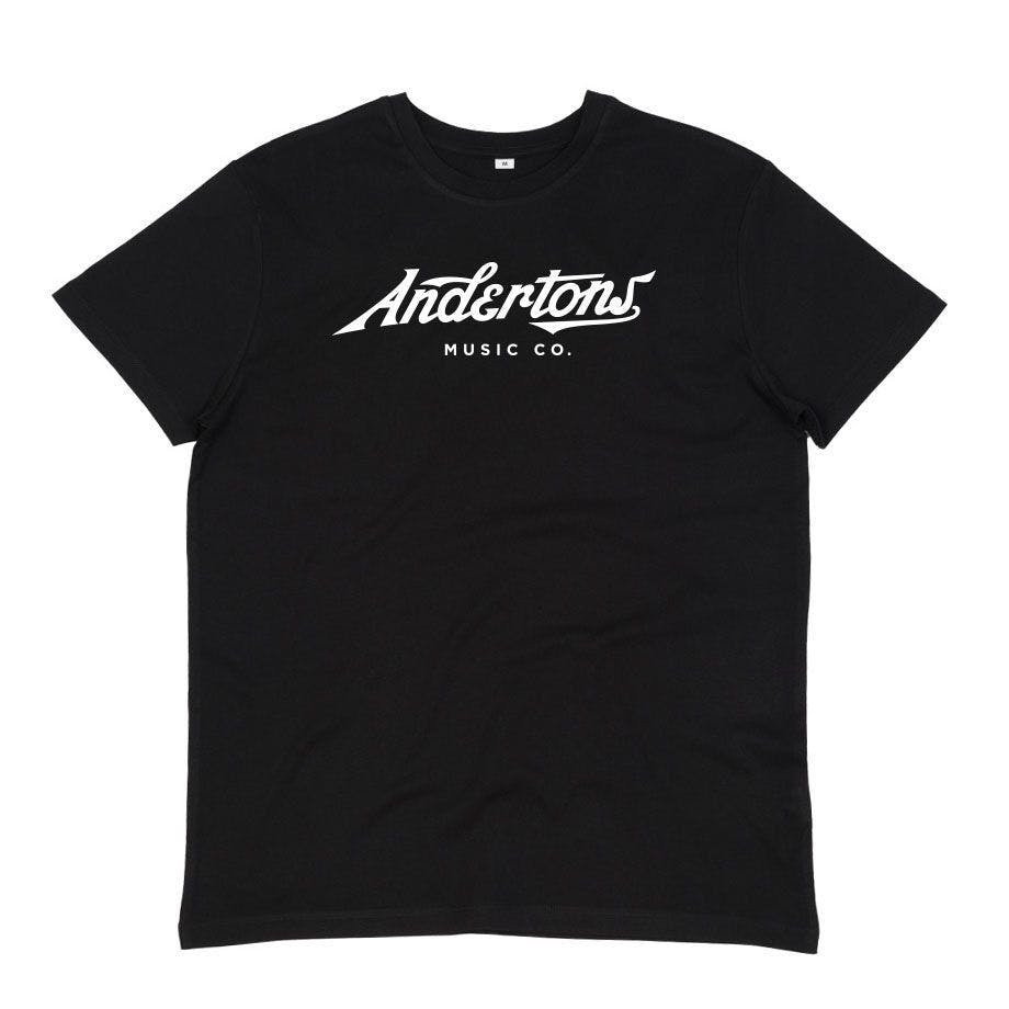 Andertons Classic Script Logo T-Shirt in Black - XL