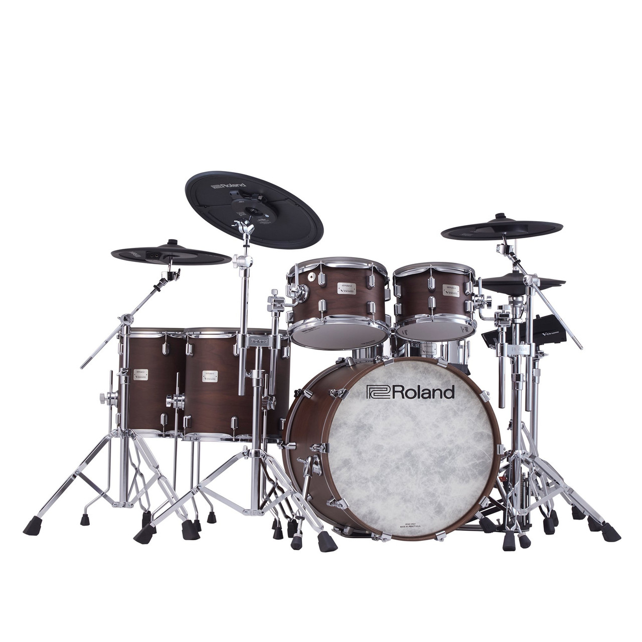 Roland VAD716 Flagship V-Drums Acoustic Design with V71 Sound Module - Satin Walnut Roland VAD716 Flagship V-Drums Acoustic Design with V71 Sound Module - Satin Walnut