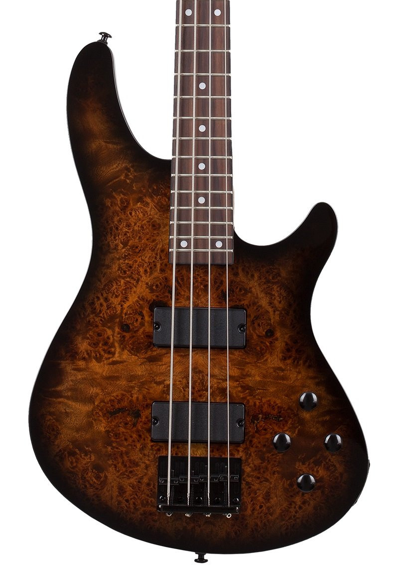 Schecter C-4 Standard Bass Guitar in Tobacco Burl