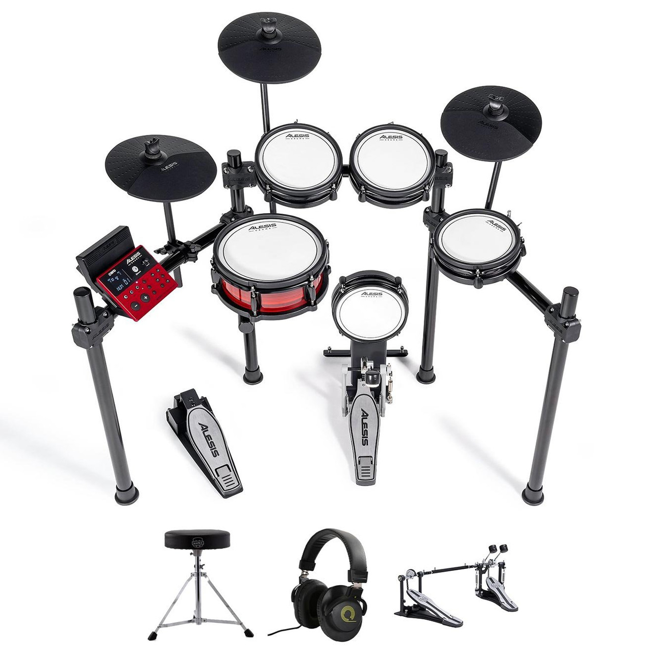 Alesis Nitro Pro Kit Bundle Including Throne, Headphones & Double Pedal Alesis Nitro Pro Kit Bundle Including Throne, Headphones & Double Pedal