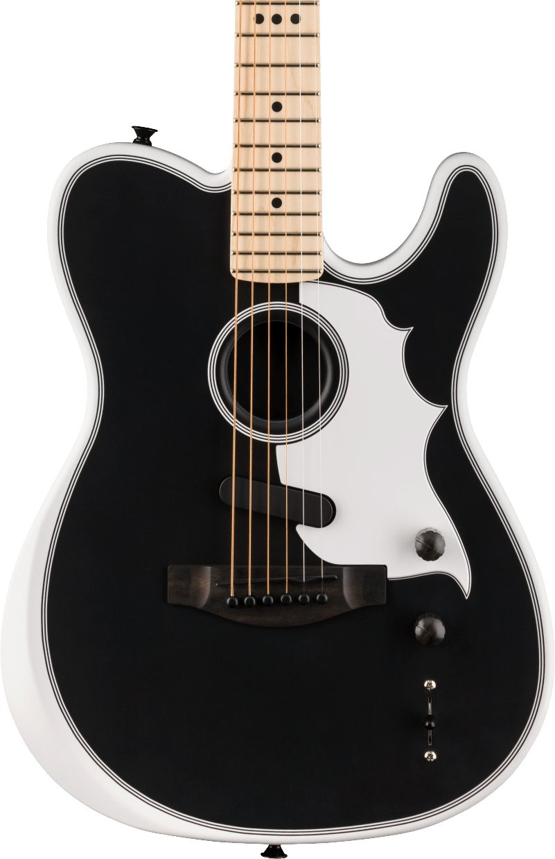 Fender Limited Edition Jack White Triplesonic Acoustasonic Telecaster in Satin Arctic White with Black Top