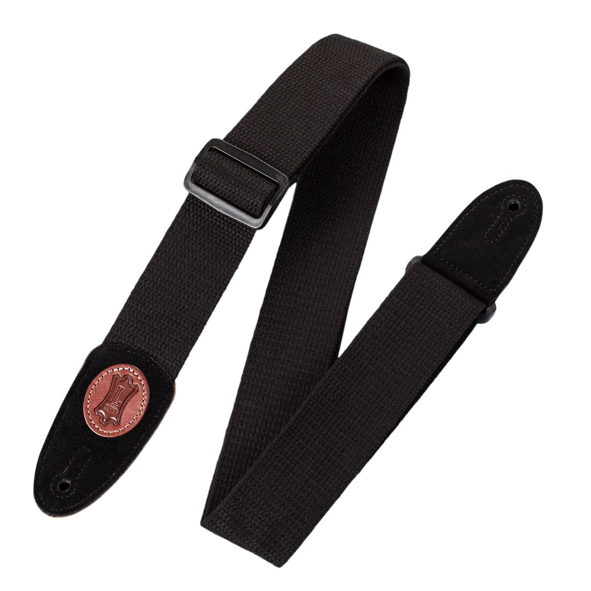 Levys Cotton Strap with Suede Ends - Black Levys Cotton Strap with Suede Ends - Black