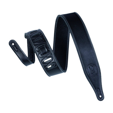 Padded Upholstery Leather Guitar Strap Brown & White