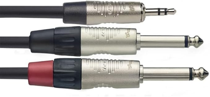 Stagg REAN Stereo Mini Jack to 2 x Mono Jack Splitter Cable - 3M Stagg REAN Stereo Mini Jack to 2 x Mono Jack Splitter Cable - 3M