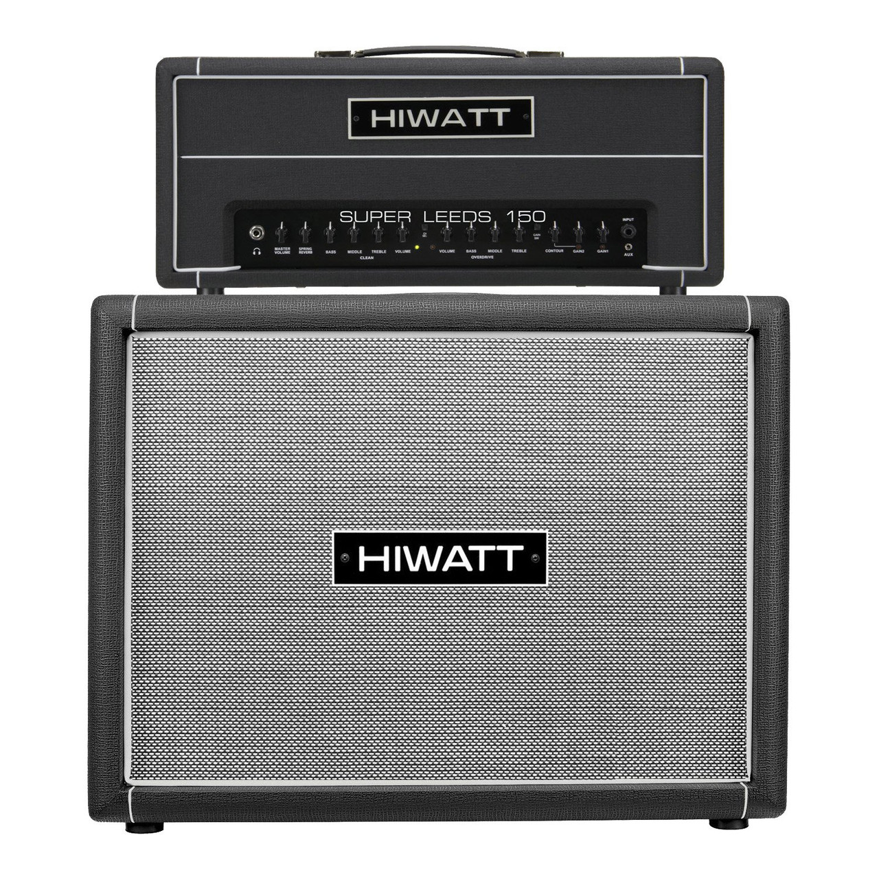 HIWATT LEEDS 150 Spring Reverb Head with 2x12 Cab and Speaker Cable HIWATT LEEDS 150 Spring Reverb Head with 2x12 Cab and Speaker Cable