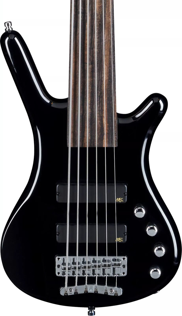 Warwick RockBass Guitar Corvette Basic 6-String Fretless Bass Guitar in Solid Black Warwick RockBass Guitar Corvette Basic 6-String Fretless Bass Guitar in Solid Black