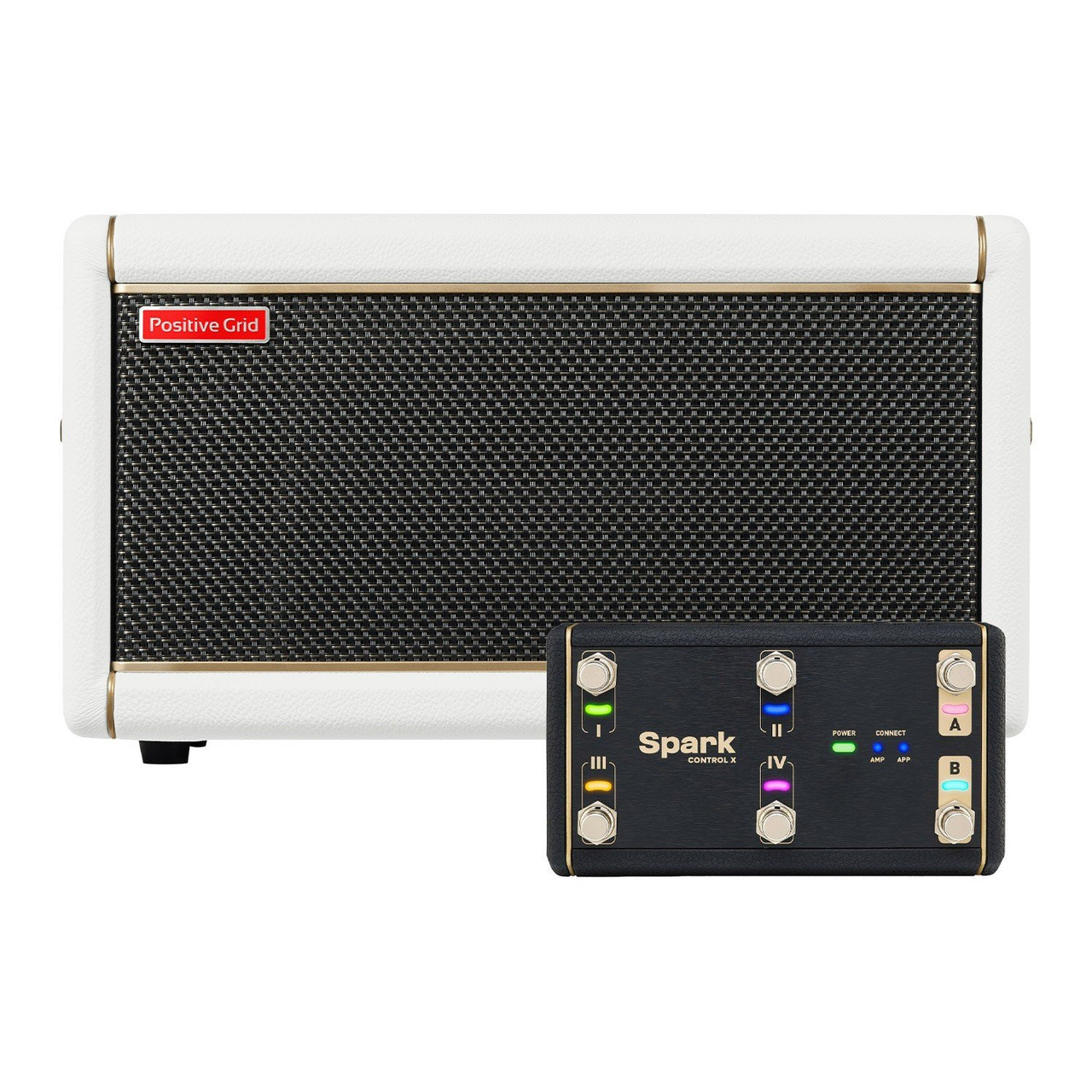 Positive Grid Spark 2 Practice Amp in Pearl with Control-X Wireless Footswitch Positive Grid Spark 2 Practice Amp in Pearl with Control-X Wireless Footswitch