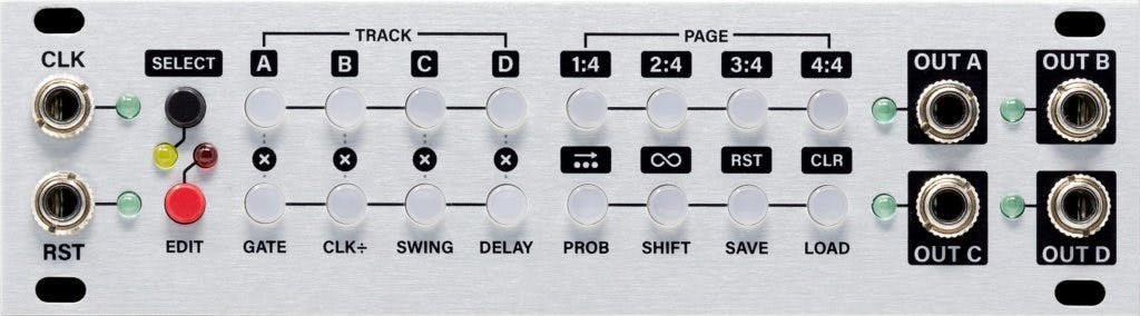 Intellijel Steppy 1U 4x64 Gate/Trigger Sequencer Eurorack Module Intellijel Steppy 1U 4x64 Gate/Trigger Sequencer Eurorack Module