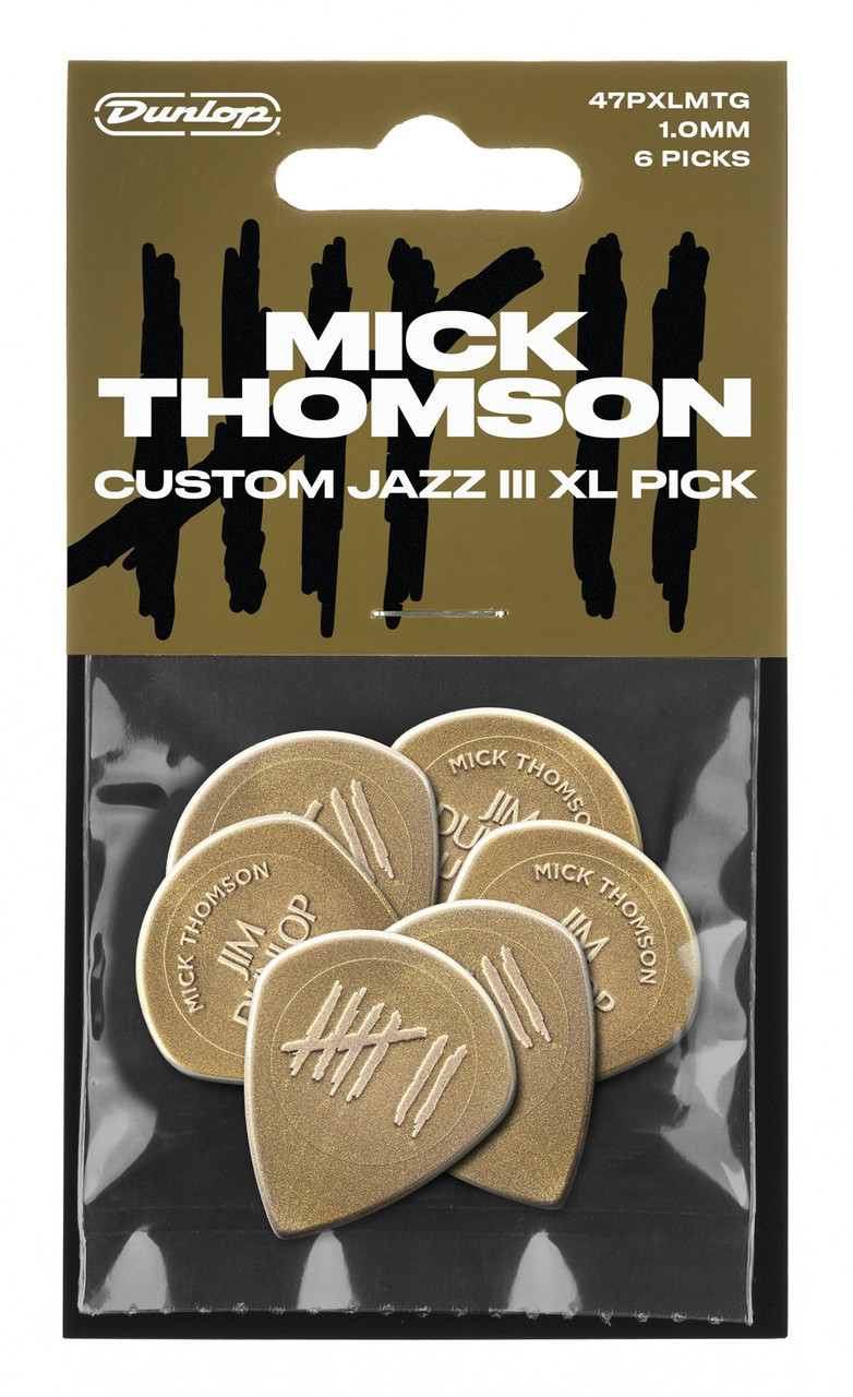 Dunlop Mick Thomson Custom Jazz III XL Pick - Pack of 6 Dunlop Mick Thomson Custom Jazz III XL Pick - Pack of 6