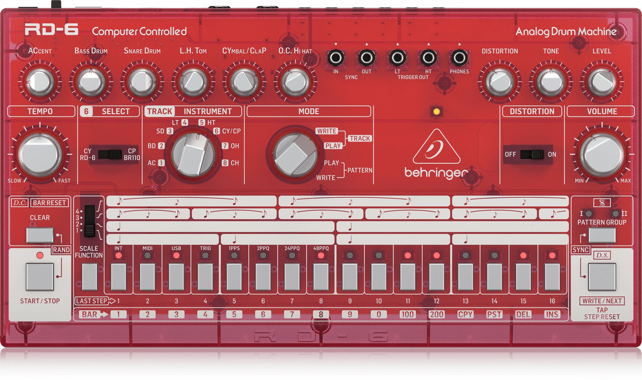 Behringer RD-6-SB Classic Analogue Drum Machine in Bright Red Behringer RD-6-SB Classic Analogue Drum Machine in Bright Red