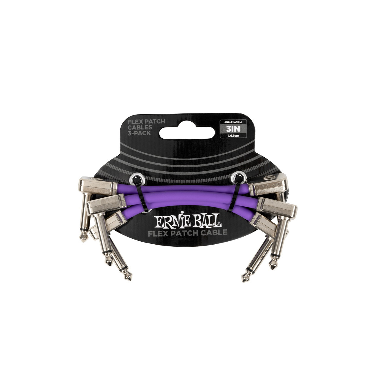 Ernie Ball 3IN Flex Patch Cable - Purple - 3-Pack
