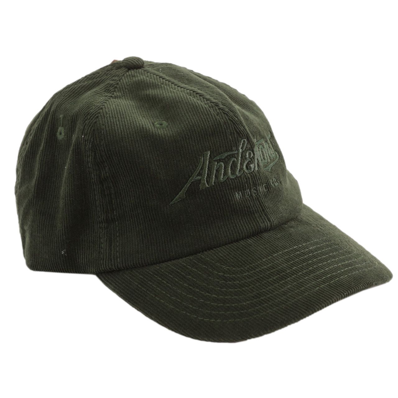 Andertons Music Co. Cord 6-Panel Embroidered Logo Cap In Dark Olive Green