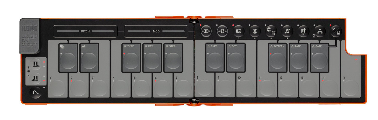 Korg nanoKEY Fold MIDI Keyboard In Lava Orange