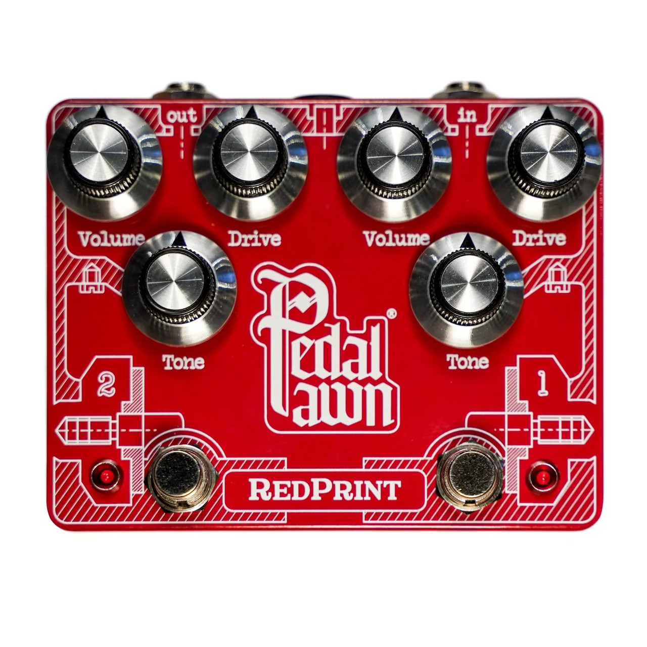 Pedal Pawn Red Print Dual Overdrive Pedal