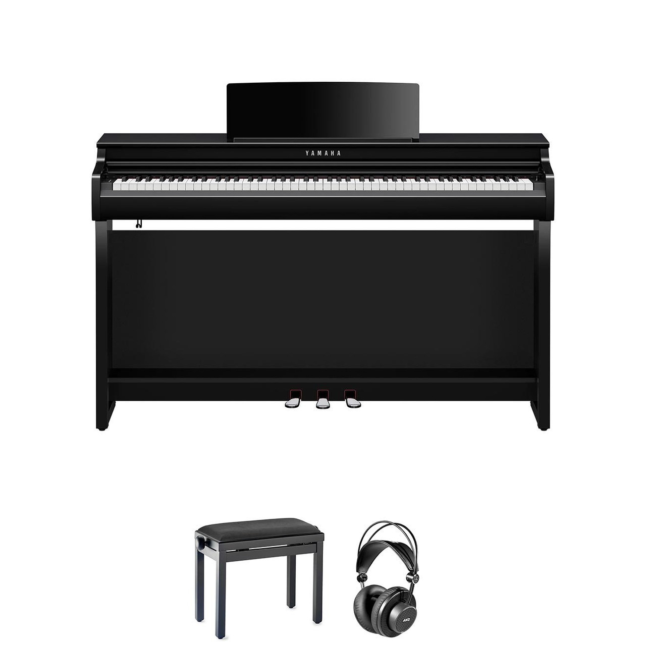 Yamaha CLP825 in Black with Stool & Headphones