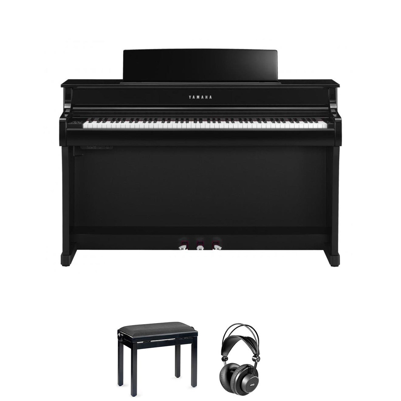 Yamaha CLP845 in Polished Ebony Bundle with Stool & Headphones