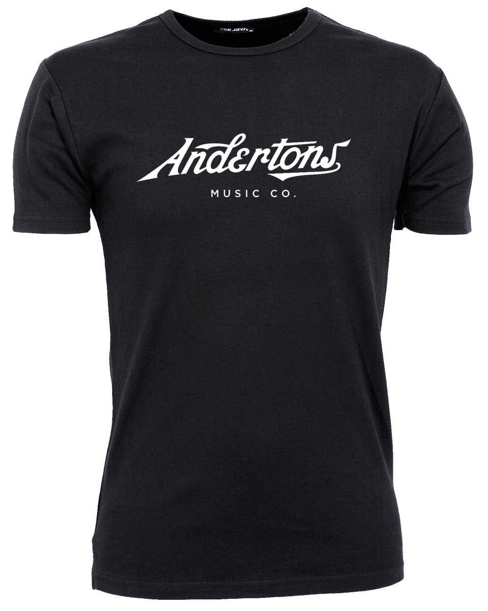 Andertons Fitted T-Shirt In Black With White Logo - L Andertons Fitted T-Shirt In Black With White Logo - L