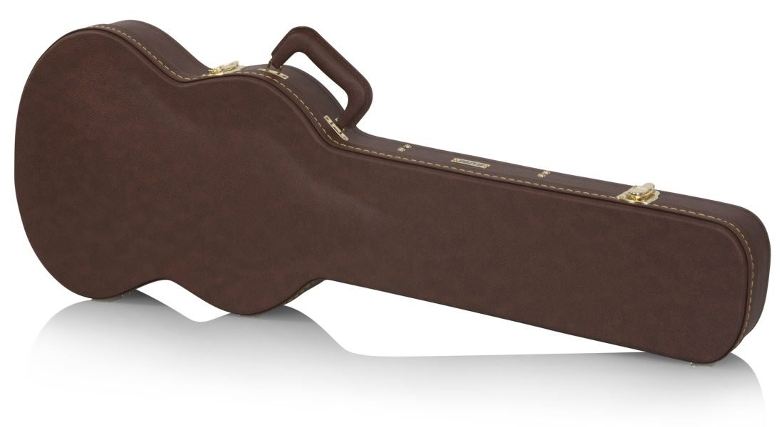 Gator Cases Deluxe Wood Case for Solid-Body Guitars such as Gibson SG in Vintage Brown