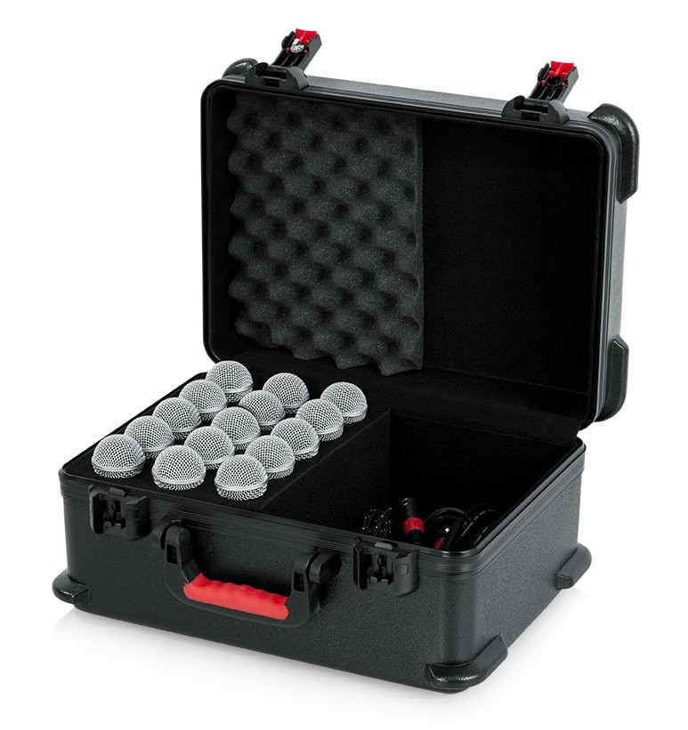Gator Cases ATA Molded Case with Drops for 15 Mics with TSA Latches Gator Cases ATA Molded Case with Drops for 15 Mics with TSA Latches